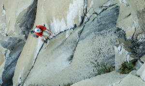 Climbing - Hans Florine cruises up some granite in the Valley